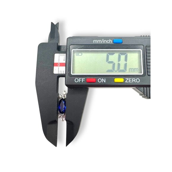 Sterling Silver Ring Blue White Sapphire Size 7.25 - Picture 10 of 11